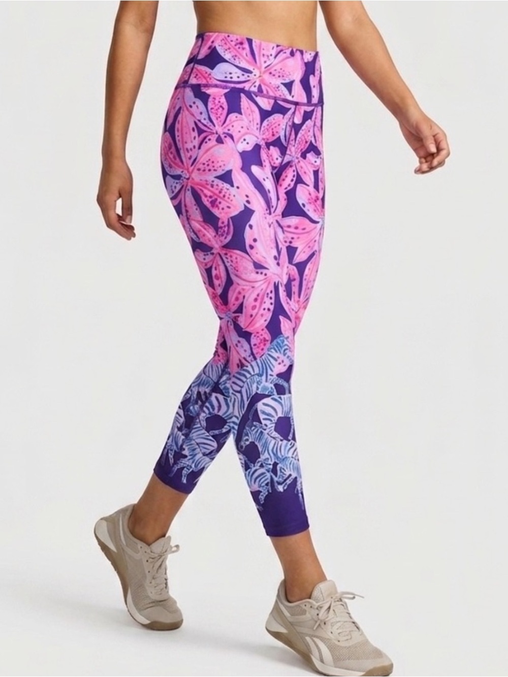 Lilly Pulitzer Jolena Weekender Cropped Leggings Royal Purple Wild Child - M